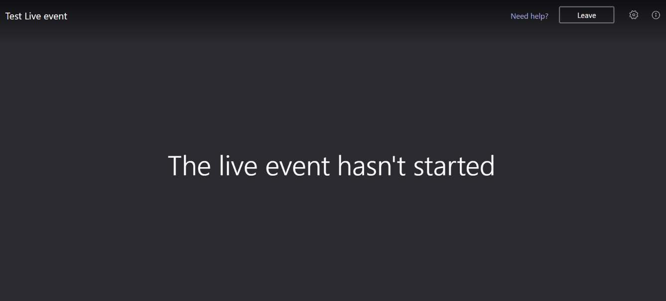 Event has not started screenshot